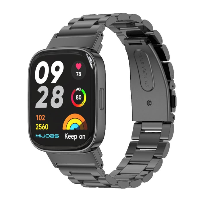Mijobs Three-Bead Metal Stainless Steel Watch Band, For Redmi Watch 3