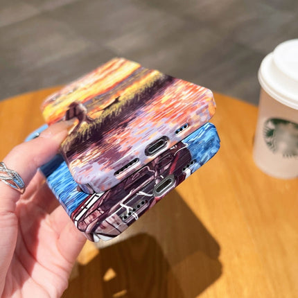 Oil Painting Pattern Glossy PC Phone Case, For iPhone 14 Plus, For iPhone 14, For iPhone 14 Pro, For iPhone 14 Pro Max