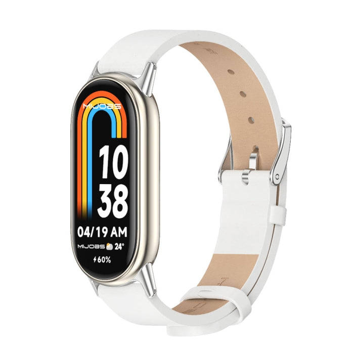 Mijobs Microfiber PU Leather Watch Band, For Xiaomi Smart Band 10 / 9 / 8