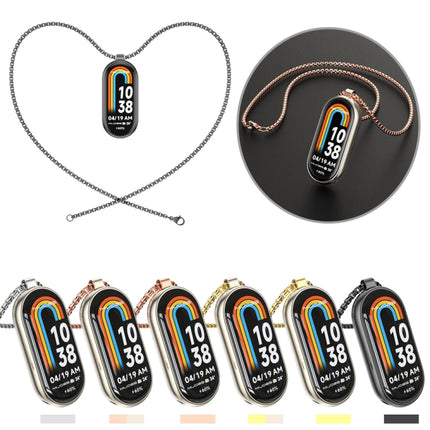 Mijobs Metal Pendant Stainless Steel Watch Necklace, For Xiaomi Smart Band 10 / 9 / 8