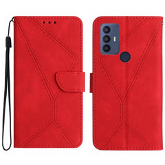 Stitching Embossed Leather Phone Case, For TCL 30 SE / 30E /306/305, For TCL 40 SE