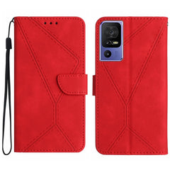 Stitching Embossed Leather Phone Case, For TCL 30 SE / 30E /306/305, For TCL 40 SE