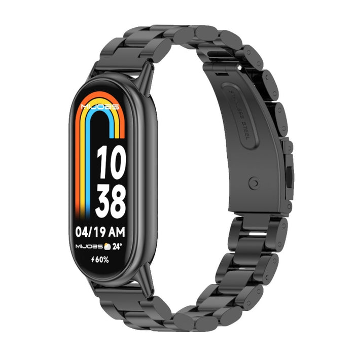 Mijobs Three Bead Stainless Steel Watch Band, For Xiaomi Smart Band 10 / 9 / 8