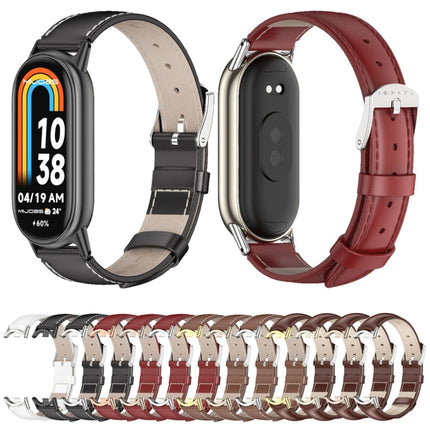 Mijobs Genuine Leather Watch Band, For Xiaomi Smart Band 10 / 9 / 8