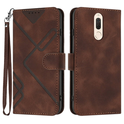Line Pattern Skin Feel Leather Phone Case, For Huawei P20 Pro, For Huawei P20 lite, For Huawei P smart 2018/Enjoy 7S, For Huawei Mate 10 Lite/Maimang 6