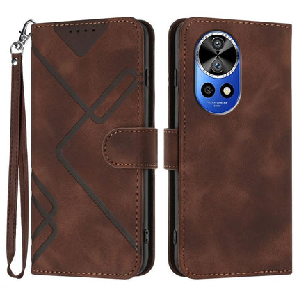 Line Pattern Skin Feel Leather Phone Case, For Huawei nova 12i, For Huawei nova 12s, For Huawei nova Y72, For Huawei nova 12 Pro / nova 12 Ultra