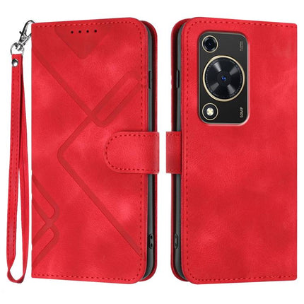 Line Pattern Skin Feel Leather Phone Case, For Huawei nova 12i, For Huawei nova 12s, For Huawei nova Y72, For Huawei nova 12 Pro / nova 12 Ultra