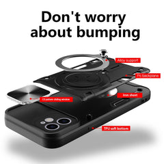 CD Texture Sliding Camshield Magnetic Holder Phone Case