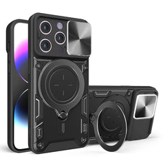 CD Texture Sliding Camshield Magnetic Holder Phone Case, For iPhone 14, For iPhone 14 Pro, For iPhone 14 Pro Max, For iPhone 13 Pro Max, For iPhone 13 Pro