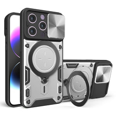 CD Texture Sliding Camshield Magnetic Holder Phone Case, For iPhone 14, For iPhone 14 Pro, For iPhone 14 Pro Max, For iPhone 13 Pro Max, For iPhone 13 Pro