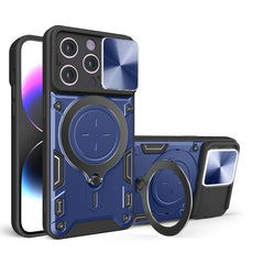 CD Texture Sliding Camshield Magnetic Holder Phone Case