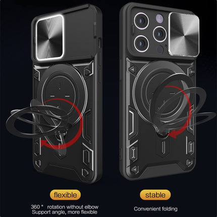 CD Texture Sliding Camshield Magnetic Holder Phone Case, For iPhone 15, For iPhone 14 Plus, For iPhone 14, For iPhone 14 Pro
