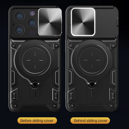 CD Texture Sliding Camshield Magnetic Holder Phone Case, For iPhone 15, For iPhone 14 Plus, For iPhone 14, For iPhone 14 Pro