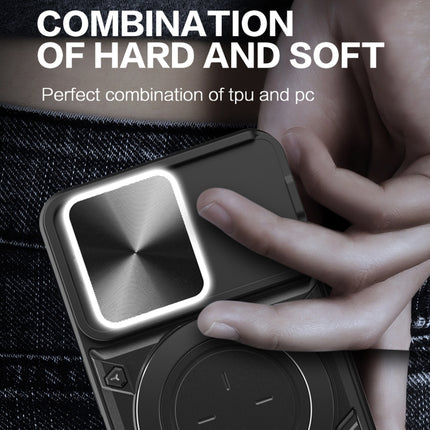 CD Texture Sliding Camshield Magnetic Holder Phone Case, For iPhone 15, For iPhone 14 Plus, For iPhone 14, For iPhone 14 Pro