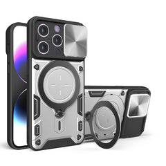 CD Texture Sliding Camshield Magnetic Holder Phone Case