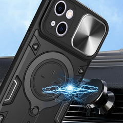 CD Texture Sliding Camshield Magnetic Holder Phone Case