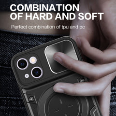 CD Texture Sliding Camshield Magnetic Holder Phone Case