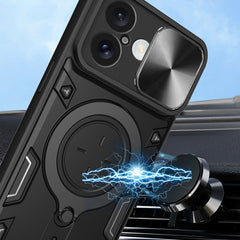 CD Texture Sliding Camshield Magnetic Holder Phone Case