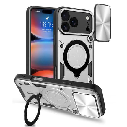 CD Texture Sliding Camshield Magnetic Holder Phone Case, For iPhone 17e / 16e, For iPhone 17 Pro Max, For iPhone 17 Pro, For iPhone 17