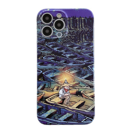 Oil Painting Pattern Glossy PC Phone Case, For iPhone 14 Pro, For iPhone 14 Pro Max, For iPhone 13 Pro Max, For iPhone 13 Pro, For iPhone 13, For iPhone 12