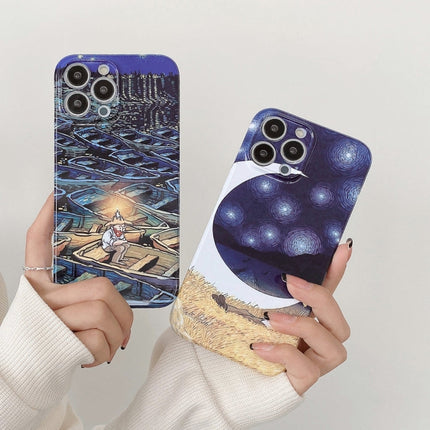 Oil Painting Pattern Glossy PC Phone Case, For iPhone 14 Pro, For iPhone 14 Pro Max, For iPhone 13 Pro Max, For iPhone 13 Pro, For iPhone 13, For iPhone 12