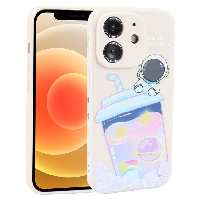 Milk Tea Astronaut Pattern Liquid Silicone Phone Case, For iPhone 12, For iPhone 12 Pro Max, For iPhone 12 Pro, For iPhone 11 Pro Max, For iPhone 11, For iPhone 11 Pro, For iPhone XS / X, For iPhone XR, For iPhone XS Max, For iPhone 8 Plus / 7 Plus����...