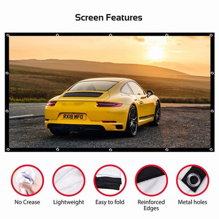 Simple Folding Thin Polyester Projector Film Curtain, 30 inch 16:9, 150 inch 4:3, 180 inch 16:9, 150 inch 16:9, 200 inch 16:9