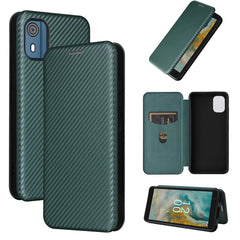 Carbon Fiber Texture Flip Leather Phone Case, For Nokia C32, For Nokia C12 / C12 Pro / C12 Plus, For Nokia C02