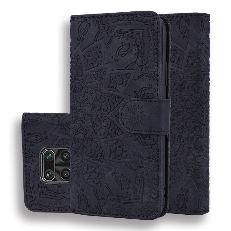 Embossed Sunflower Pattern Horizontal Flip PU Leather Case with Holder & Card Slots & Wallet & Lanyard, For Xiaomi Redmi Note 9s, For  Xiaomi Redmi Note 9 Pro, For Xiaomi Redmi Note 9 Pro Max, For Xiaomi Mi CC9 Pro / Mi Note 10 / Mi Note 10 Pro