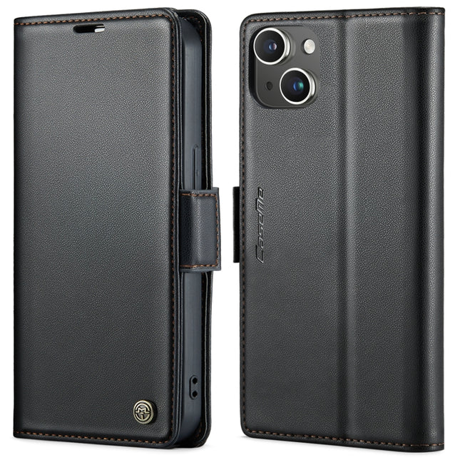 CaseMe 023 Butterfly Buckle Litchi Texture RFID Anti-theft Leather Phone Case, For iPhone 15 Pro Max, For iPhone 14, For iPhone 14 Plus, For iPhone 15 Pro