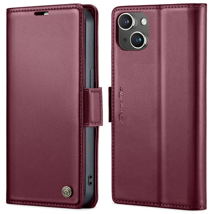 CaseMe 023 Butterfly Buckle Litchi Texture RFID Anti-theft Leather Phone Case, For iPhone 15 Pro Max, For iPhone 14, For iPhone 14 Plus, For iPhone 15 Pro