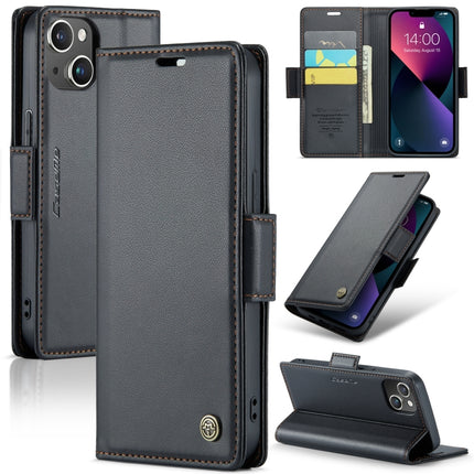 CaseMe 023 Butterfly Buckle Litchi Texture RFID Anti-theft Leather Phone Case, For iPhone 15 Pro Max, For iPhone 14, For iPhone 14 Plus, For iPhone 15 Pro