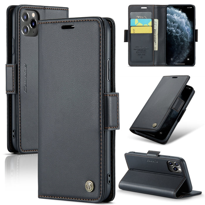 CaseMe 023 Butterfly Buckle Litchi Texture RFID Anti-theft Leather Phone Case, For iPhone 11 Pro, For iPhone 11 Pro Max, For iPhone XS Max, For iPhone XS