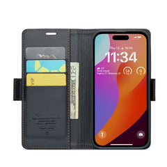 CaseMe 023 Butterfly Buckle Litchi Texture RFID Anti-theft Leather Phone Case