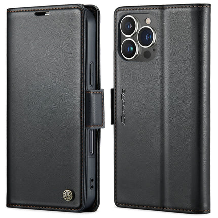 CaseMe 023 Butterfly Buckle Litchi Texture RFID Anti-theft Leather Phone Case, For iPhone 15 Pro Max, For iPhone 14, For iPhone 14 Plus, For iPhone 15 Pro