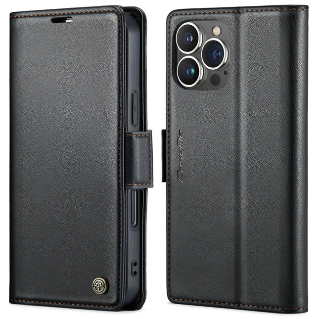 CaseMe 023 Butterfly Buckle Litchi Texture RFID Anti-theft Leather Phone Case, For iPhone 15 Pro Max, For iPhone 14, For iPhone 14 Plus, For iPhone 15 Pro