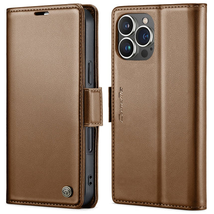 CaseMe 023 Butterfly Buckle Litchi Texture RFID Anti-theft Leather Phone Case, For iPhone 15 Pro Max, For iPhone 14, For iPhone 15 Pro, For iPhone 14 Plus
