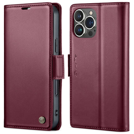 CaseMe 023 Butterfly Buckle Litchi Texture RFID Anti-theft Leather Phone Case, For iPhone 15 Pro Max, For iPhone 14, For iPhone 14 Plus, For iPhone 15 Pro