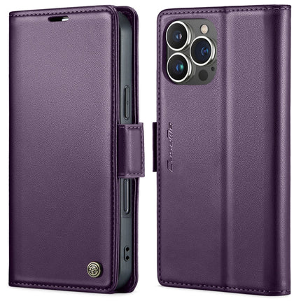 CaseMe 023 Butterfly Buckle Litchi Texture RFID Anti-theft Leather Phone Case, For iPhone 15 Pro Max, For iPhone 14, For iPhone 15 Pro, For iPhone 14 Plus