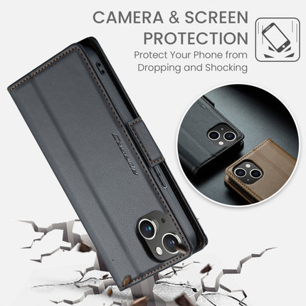CaseMe 023 Butterfly Buckle Litchi Texture RFID Anti-theft Leather Phone Case, For iPhone 15 Plus, For iPhone 14 Pro, For iPhone 14 Pro Max, For iPhone 15