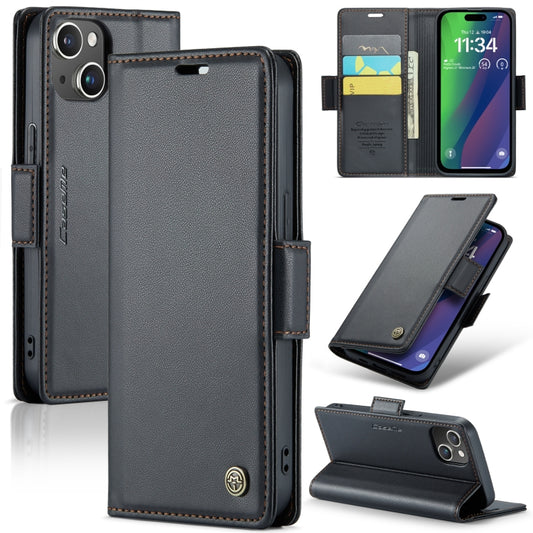 CaseMe 023 Butterfly Buckle Litchi Texture RFID Anti-theft Leather Phone Case, For iPhone 15 Plus, For iPhone 14 Pro, For iPhone 15, For iPhone 14 Pro Max