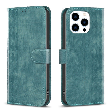 Plaid Embossed Leather Phone Case, For iPhone 15 Pro Max, For iPhone 14, For iPhone 14 Plus, For iPhone 14 Pro