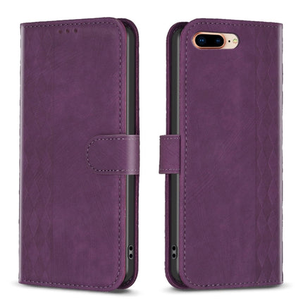 Plaid Embossed Leather Phone Case, For iPhone 7 Plus / 8 Plus