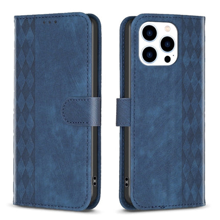 Plaid Embossed Leather Phone Case, For iPhone 15 Pro Max, For iPhone 14, For iPhone 14 Plus, For iPhone 14 Pro
