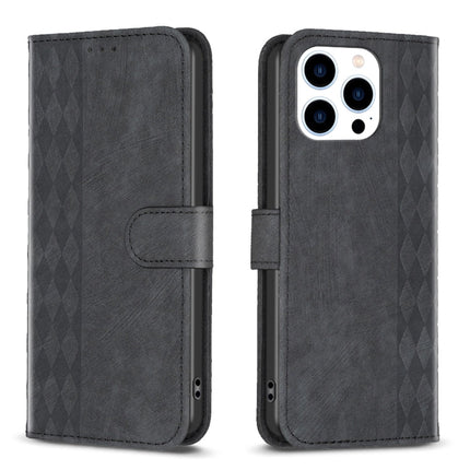 Plaid Embossed Leather Phone Case, For iPhone 15 Pro Max, For iPhone 14, For iPhone 14 Plus, For iPhone 14 Pro
