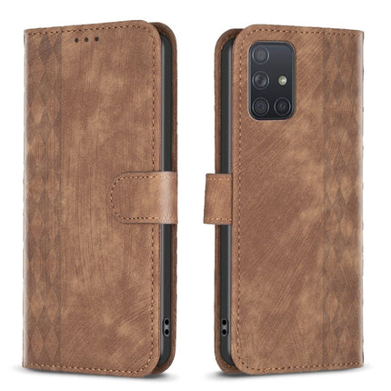 Plaid Embossed Leather Phone Case, For Samsung Galaxy A52 4G/5G, For Samsung Galaxy A53, For Samsung Galaxy A54, For Samsung Galaxy A71 4G
