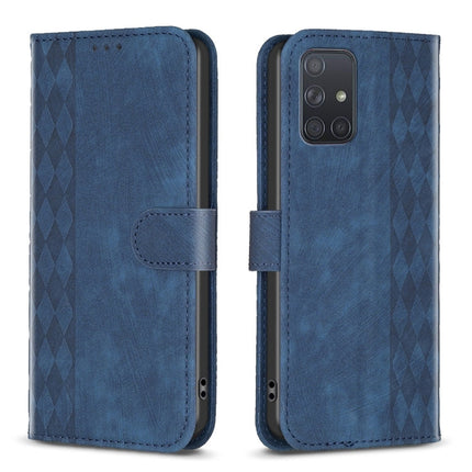 Plaid Embossed Leather Phone Case, For Samsung Galaxy A52 4G/5G, For Samsung Galaxy A53, For Samsung Galaxy A54, For Samsung Galaxy A71 4G