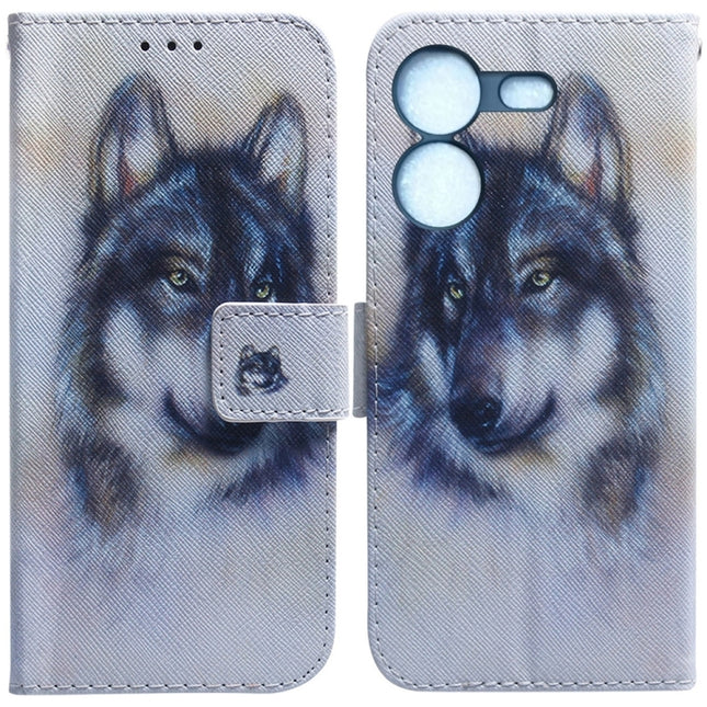 Coloured Drawing Flip Leather Phone Case, For Tecno Pova 5