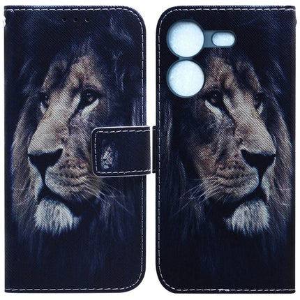 Coloured Drawing Flip Leather Phone Case, For Tecno Pova 5