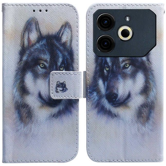 Coloured Drawing Flip Leather Phone Case, For Tecno Pova 6 Neo, For Tecno Pova 6 Pro / Pova 6